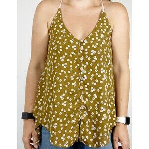 Gimmicks by BKE Tank Top Women’s M Brown Floral Draped Open Back Fairy Boho
